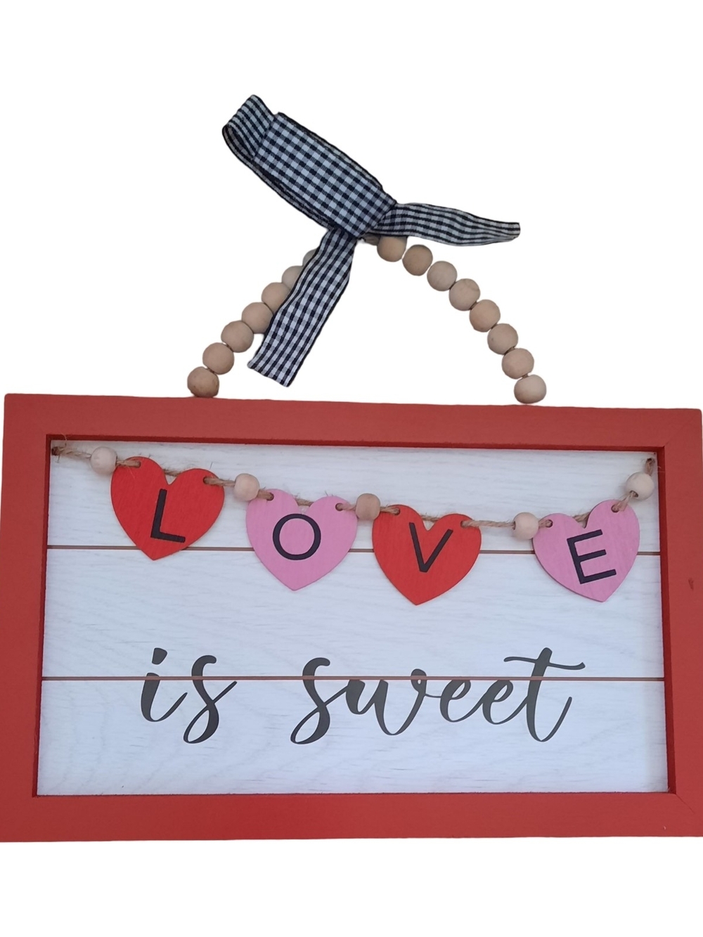 LOVE Is Sweet Red and Pink Wall Sign by